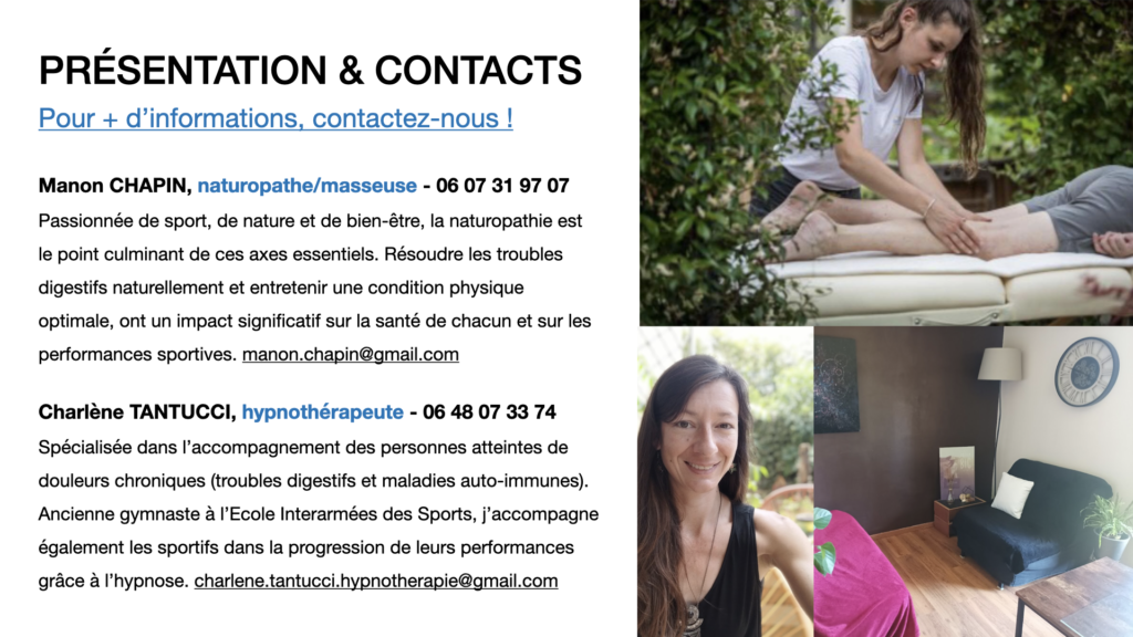 Naturopathie & Hypnose Thérapeutique - Formules Sport & Digestion 2025 contacts